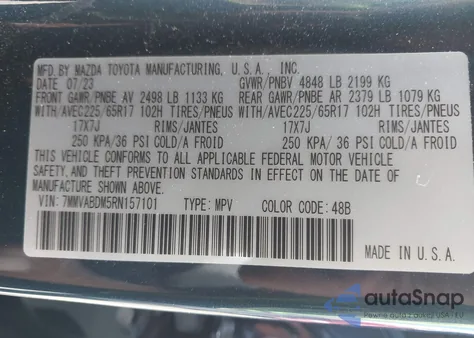 2024 Mazda Cx-50 2.5 S Premium z USA, uszkodzony, nr VIN 7MMVABDM5RN157101